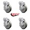 Service Caster 5 Inch Gray Polyurethane Wheel Swivel Bolt Hole Caster Set with Brake SCC SCC-BH20S514-PPUB-TLB-4 - alternate 6